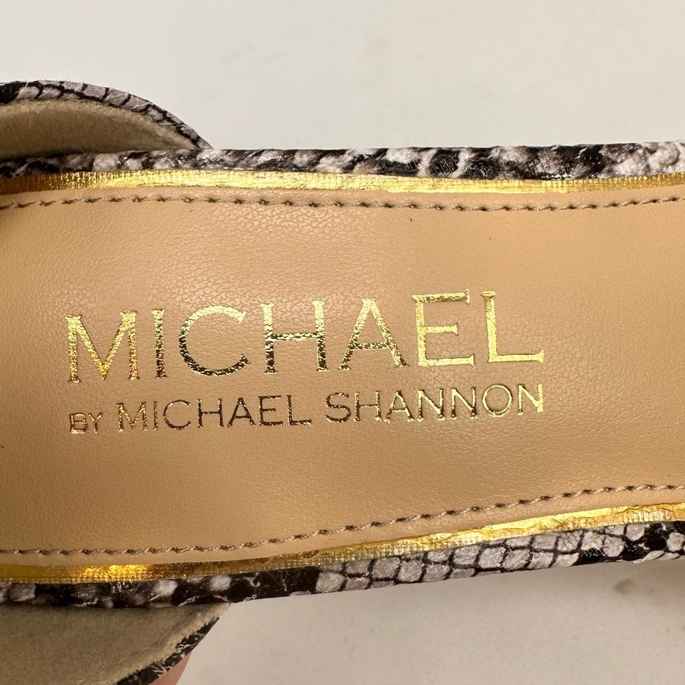 Michael Shannon Angelica Womens Sandals Snake Print Heel - Picture 10 of 12